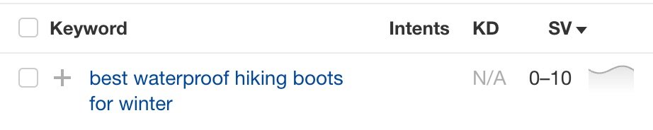 Example for a long-tail keyword "best waterproof hiking boots for winter" 