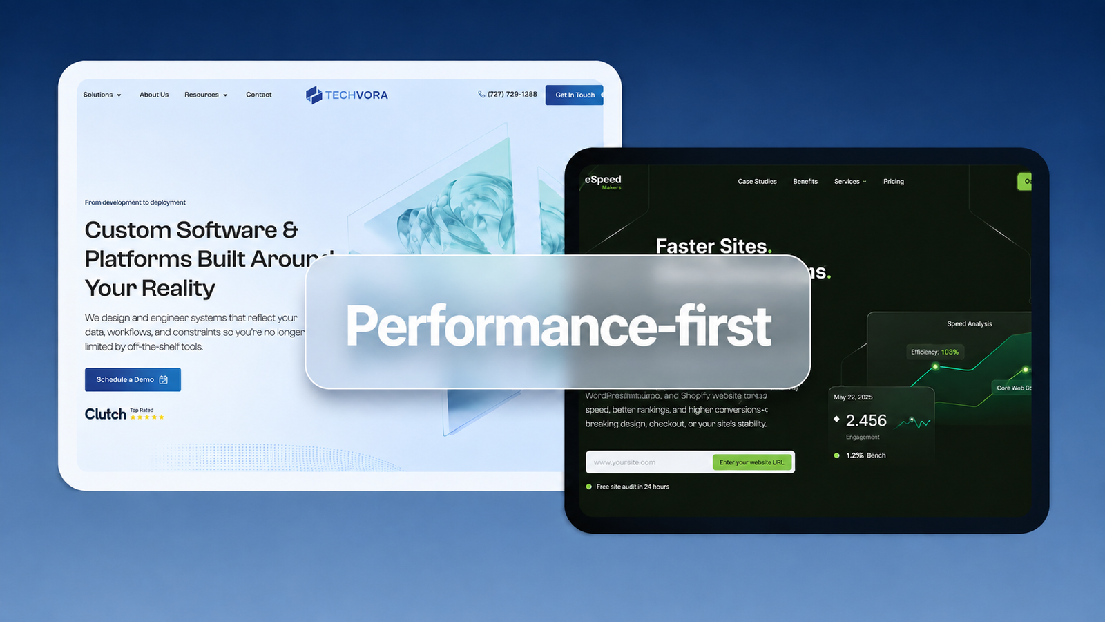 Performance-first website delivery visual