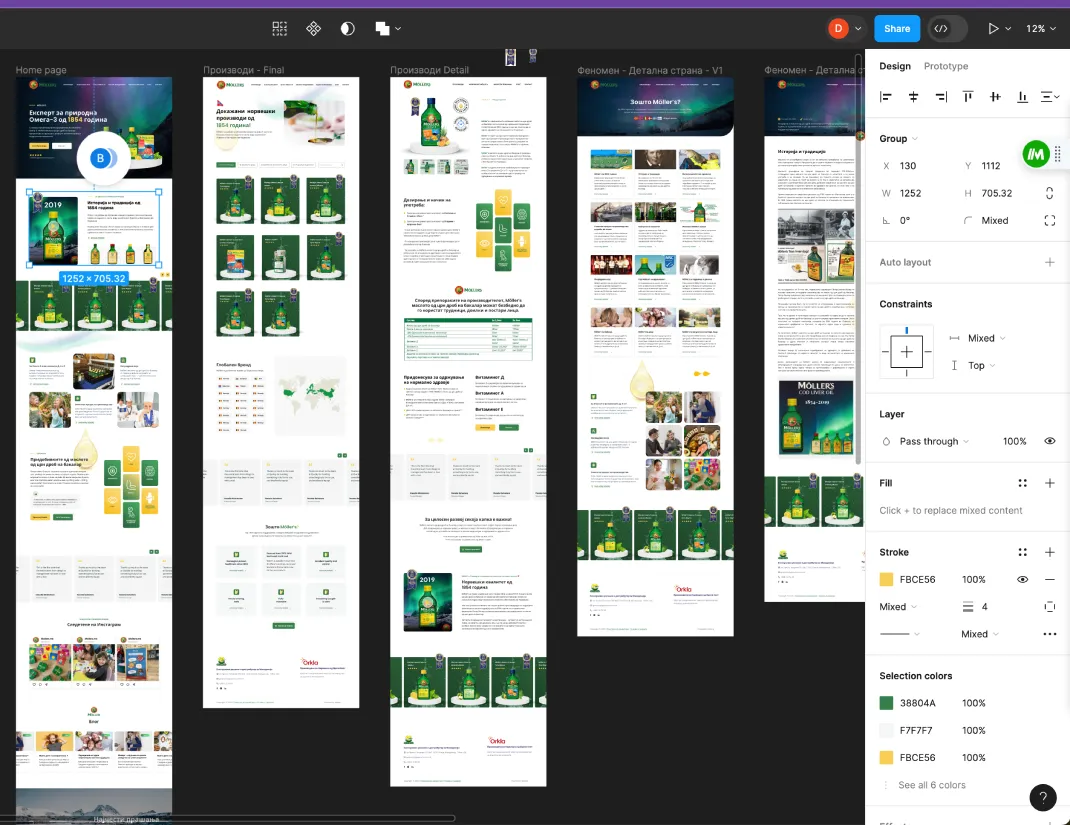 Möller’s design system and page layouts in Figma