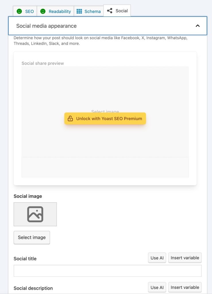 Configure Social Settings Yoast SEO