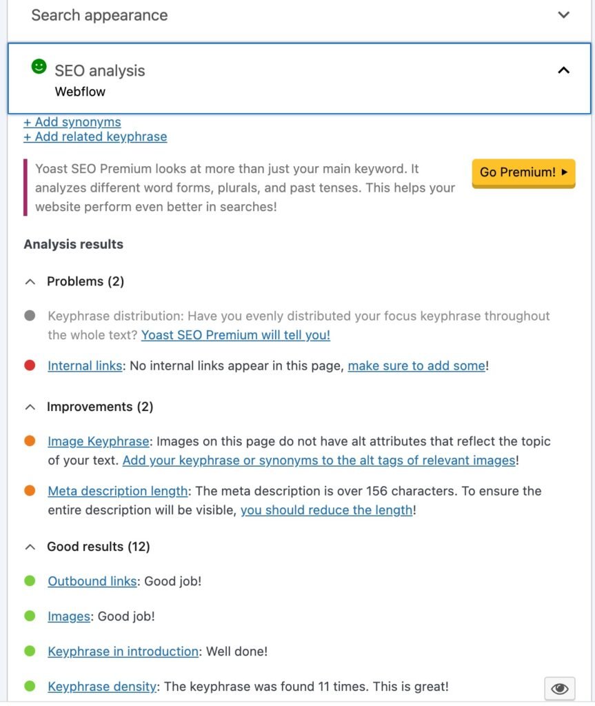 SEO Analysis Yoast SEO