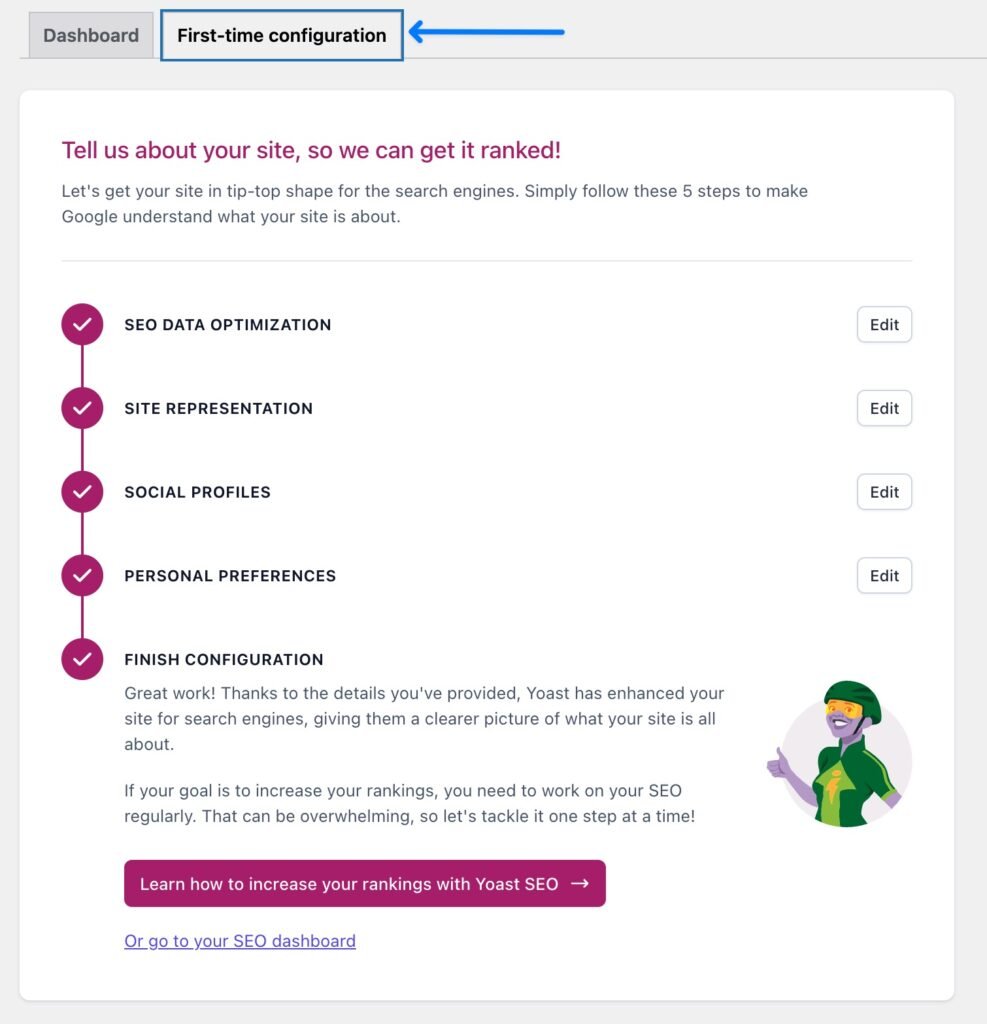 Yoast SEO First Time Configuration